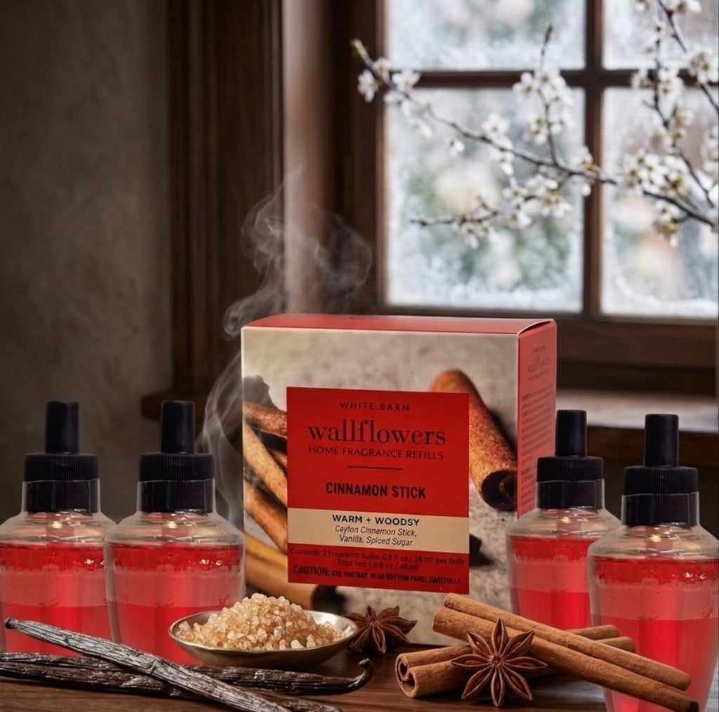 White Barn Cinnamon Stick Wallflowers Refill 4pack /Warm & Woodsy Home Fragrance Plugs