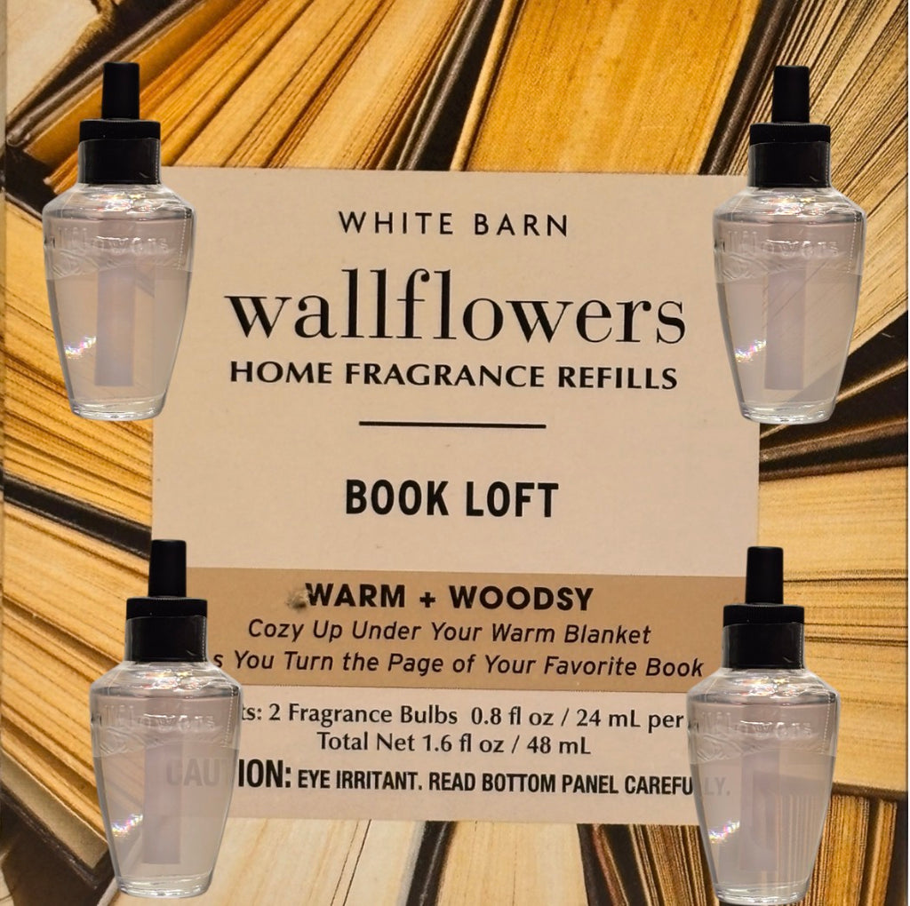 White Barn Book Loft Wallflowers  Refill 4pack Warm & Woodsy Home Fragrance Plugs