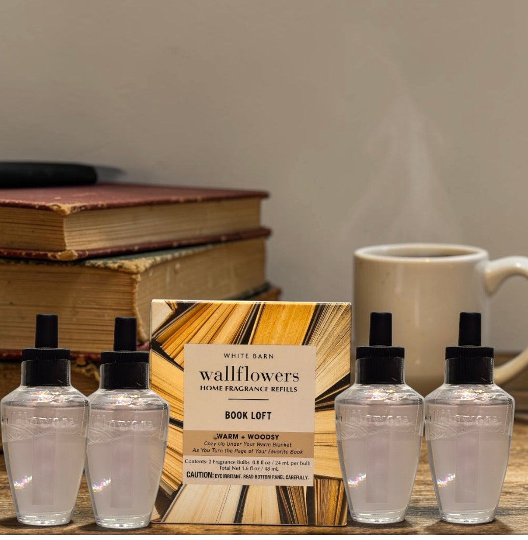 White Barn Book Loft Wallflowers  Refill 4pack Warm & Woodsy Home Fragrance Plugs