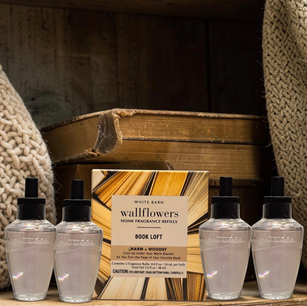 White Barn Book Loft Wallflowers  Refill 4pack Warm & Woodsy Home Fragrance Plugs