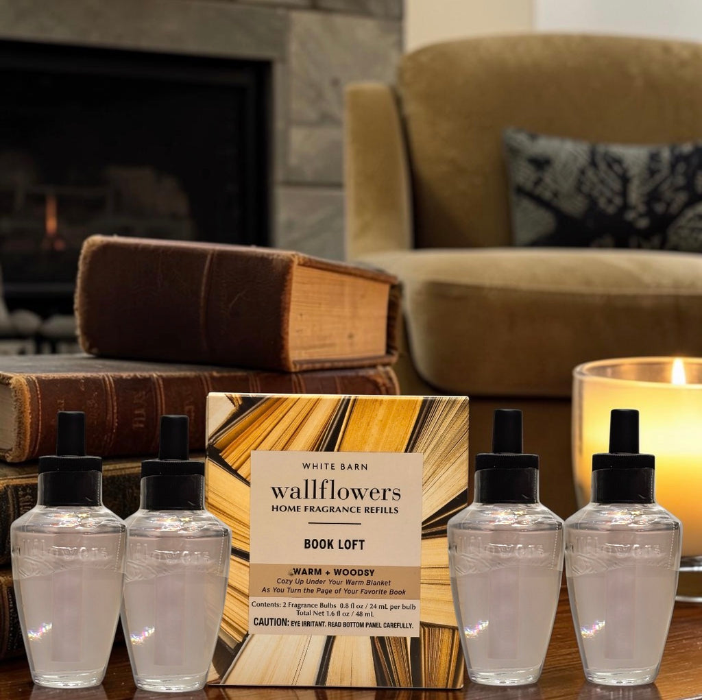 White Barn Book Loft Wallflowers  Refill 4pack Warm & Woodsy Home Fragrance Plugs
