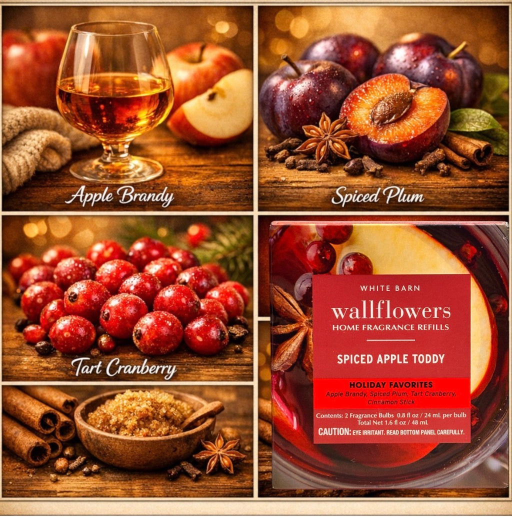 White Barn Spiced Apple Toddy Wallflowers Refill 4pack / Holiday Favorites Home Fragrances Plugs