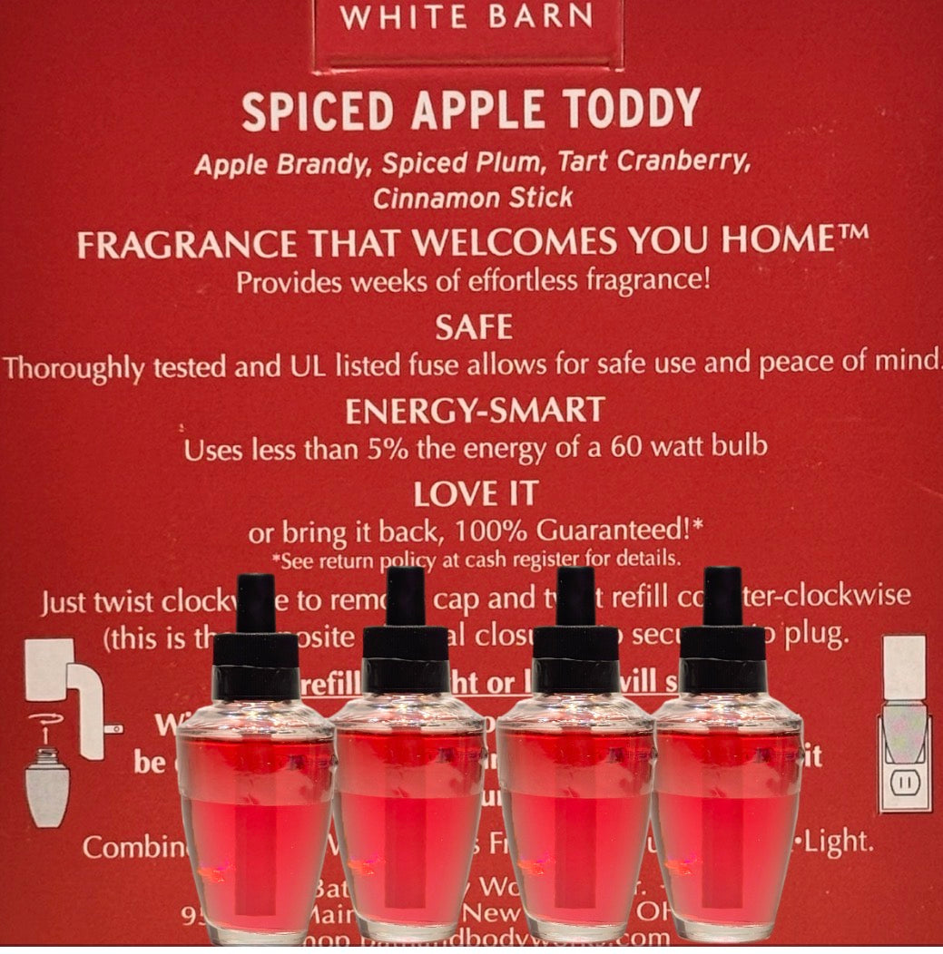 White Barn Spiced Apple Toddy Wallflowers Refill 4pack / Holiday Favorites Home Fragrances Plugs