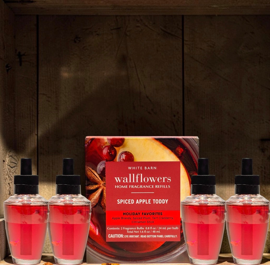 White Barn Spiced Apple Toddy Wallflowers Refill 4pack / Holiday Favorites Home Fragrances Plugs