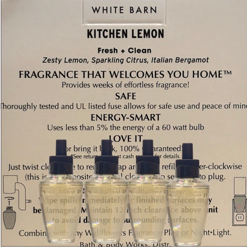 White Barn Kitchen Lemon wallflowers 4pack Citric Home Fragrance plugs