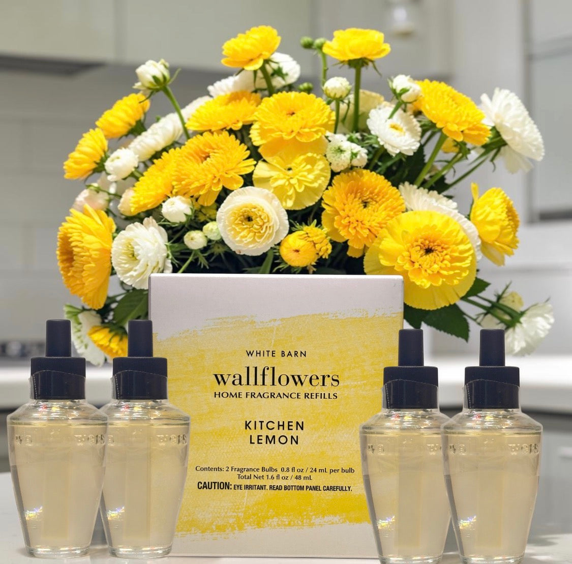 White Barn Kitchen Lemon wallflowers 4pack Citric Home Fragrance plugs
