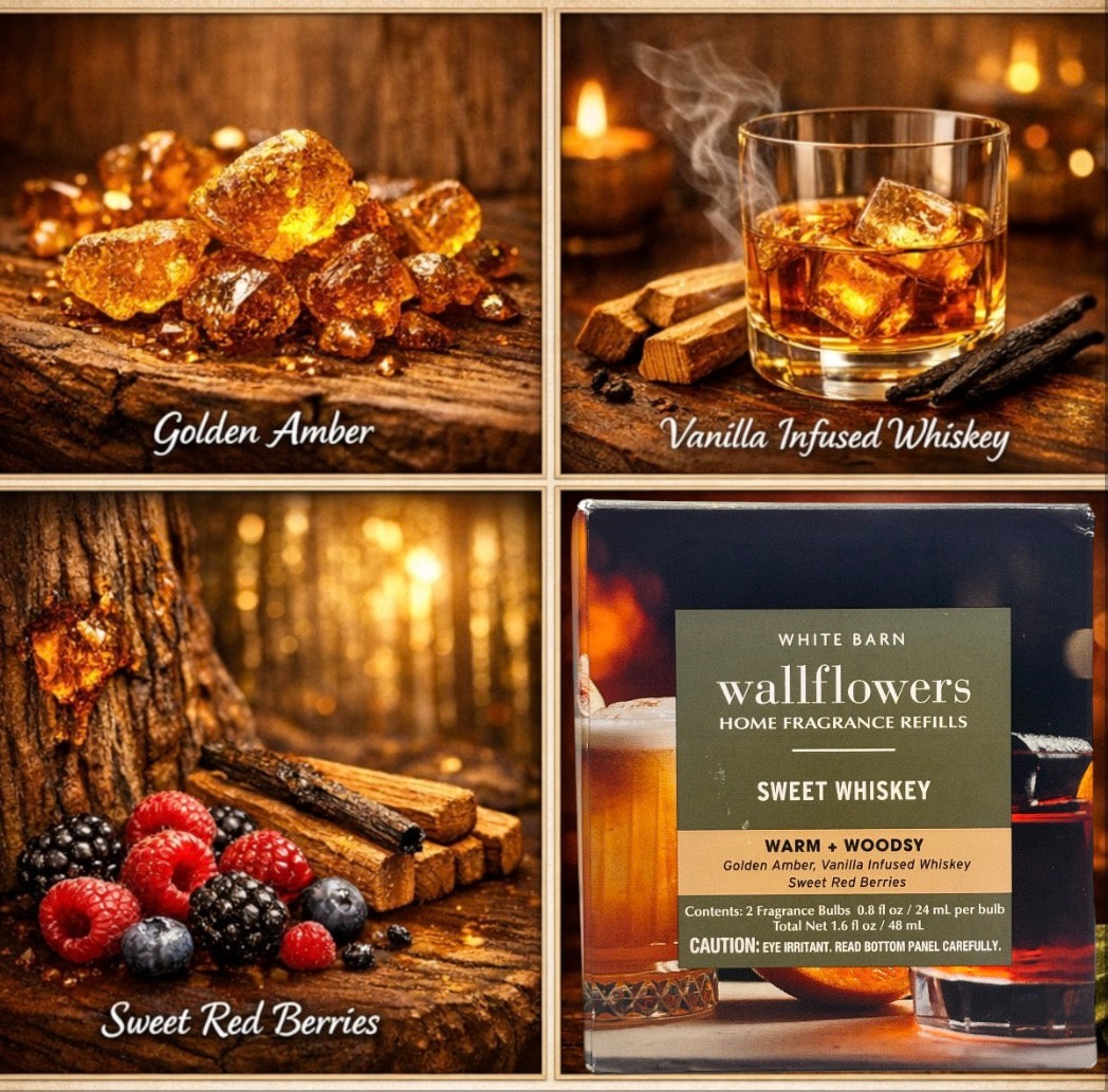White Barn Wallflowers Sweet Whiskey Warm & Woodsy Home Fragrance Plugs