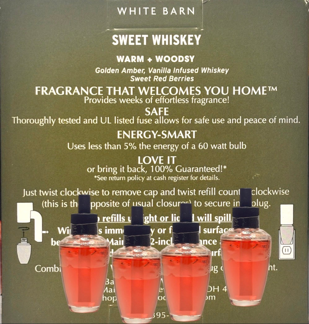 White Barn Wallflowers Sweet Whiskey Warm & Woodsy Home Fragrance Plugs