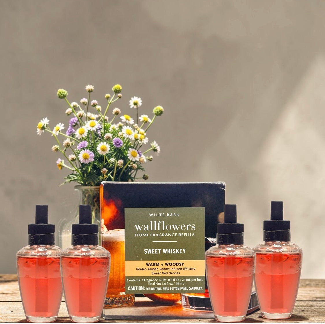 White Barn Wallflowers Sweet Whiskey Warm & Woodsy Home Fragrance Plugs
