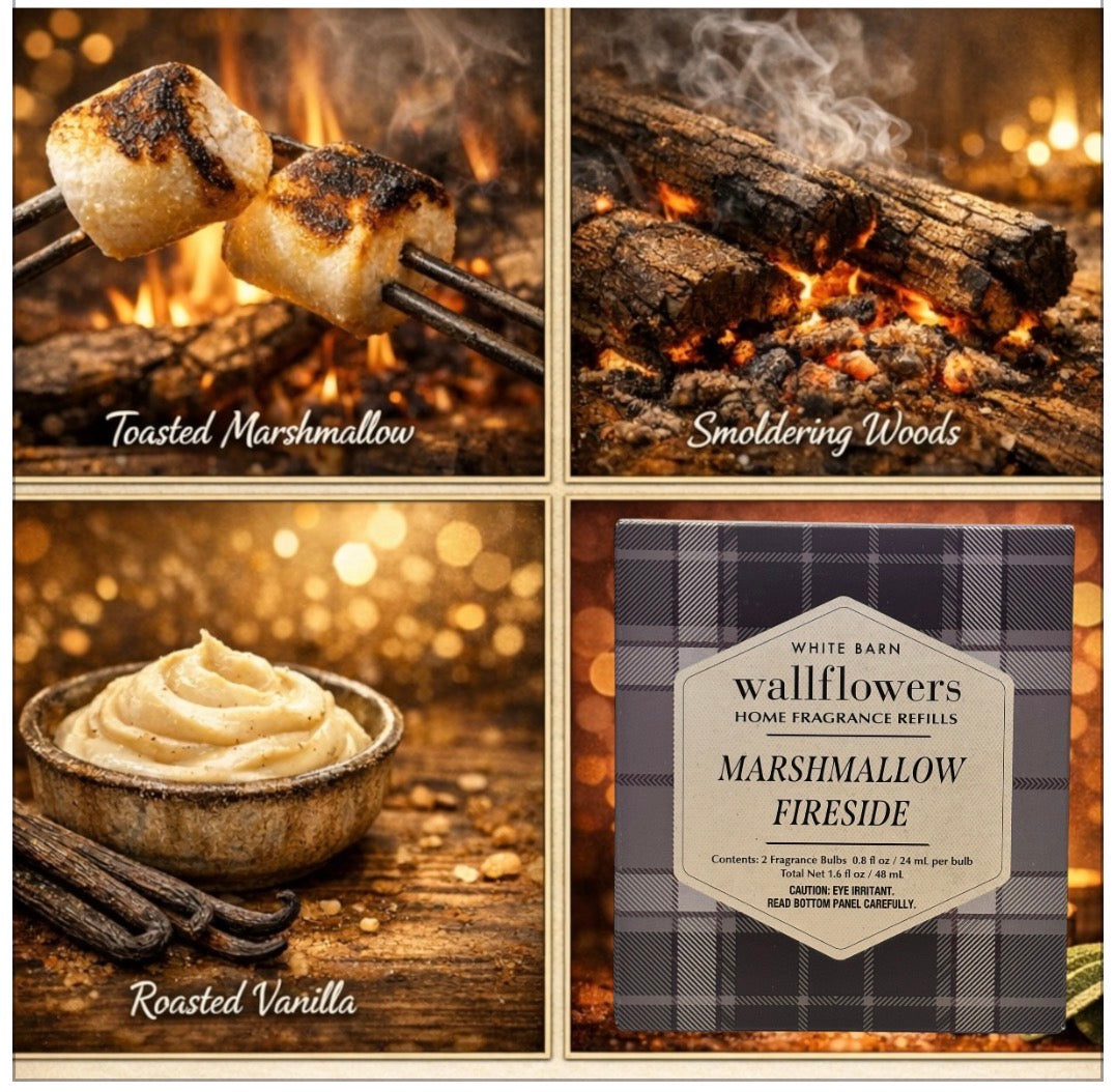 White Barn Wallflowers Marshmallow Fireside 4Pack Refill Home Fragrance Plugs