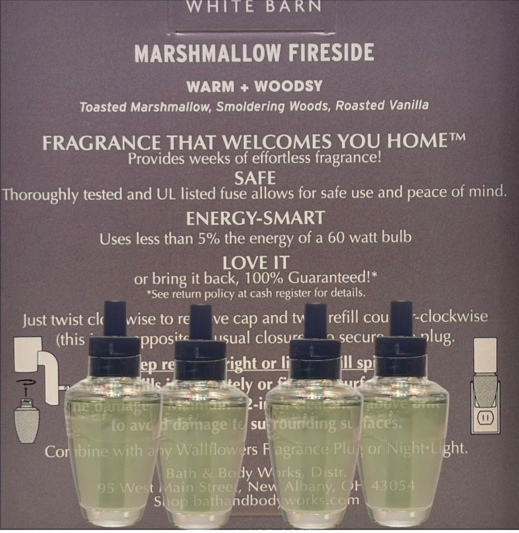 White Barn Wallflowers Marshmallow Fireside 4Pack Refill Home Fragrance Plugs