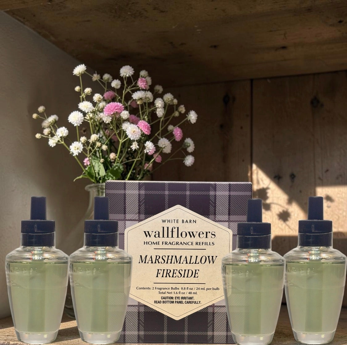 White Barn Wallflowers Marshmallow Fireside 4Pack Refill Home Fragrance Plugs