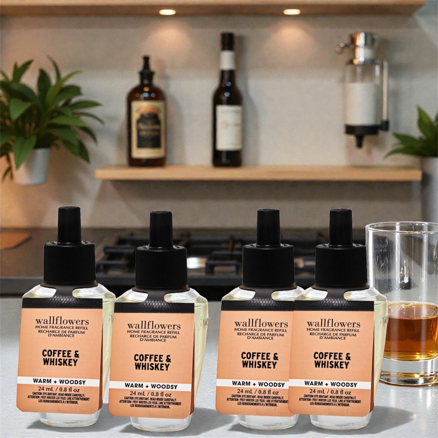 White Barn Wallflowers refill 4pack Coffee & Whiskey 0.8 oz (ea)
