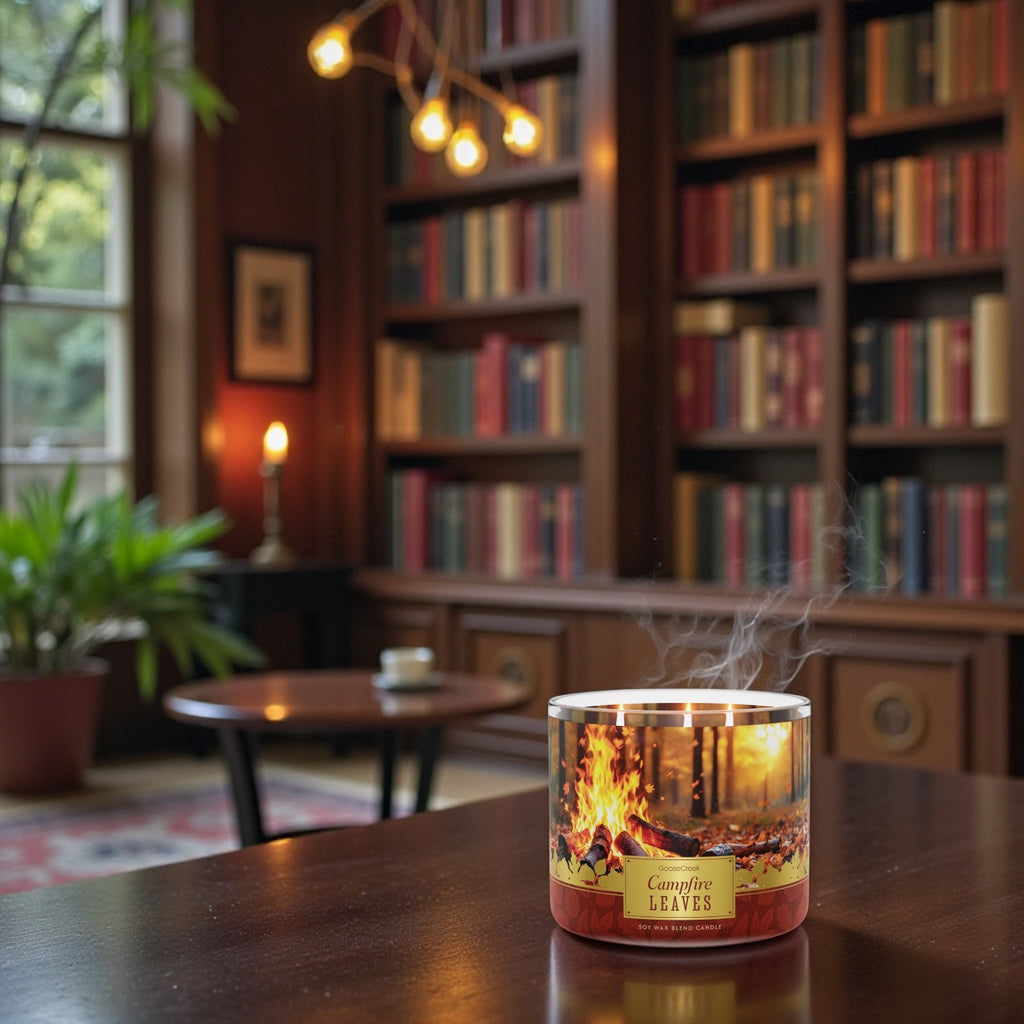 Campfire leaves Candle 14.5oz + Artisanal Shortcake soap (love from the heart design)
