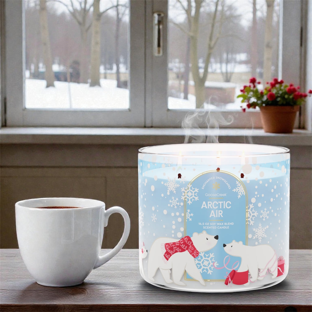 Artic Air candle 14.5oz + Artisanal Shortcake soap (love from the heart design)