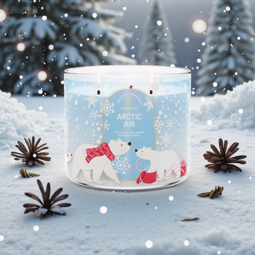 Artic Air candle 14.5oz + Artisanal Shortcake soap (love from the heart design)
