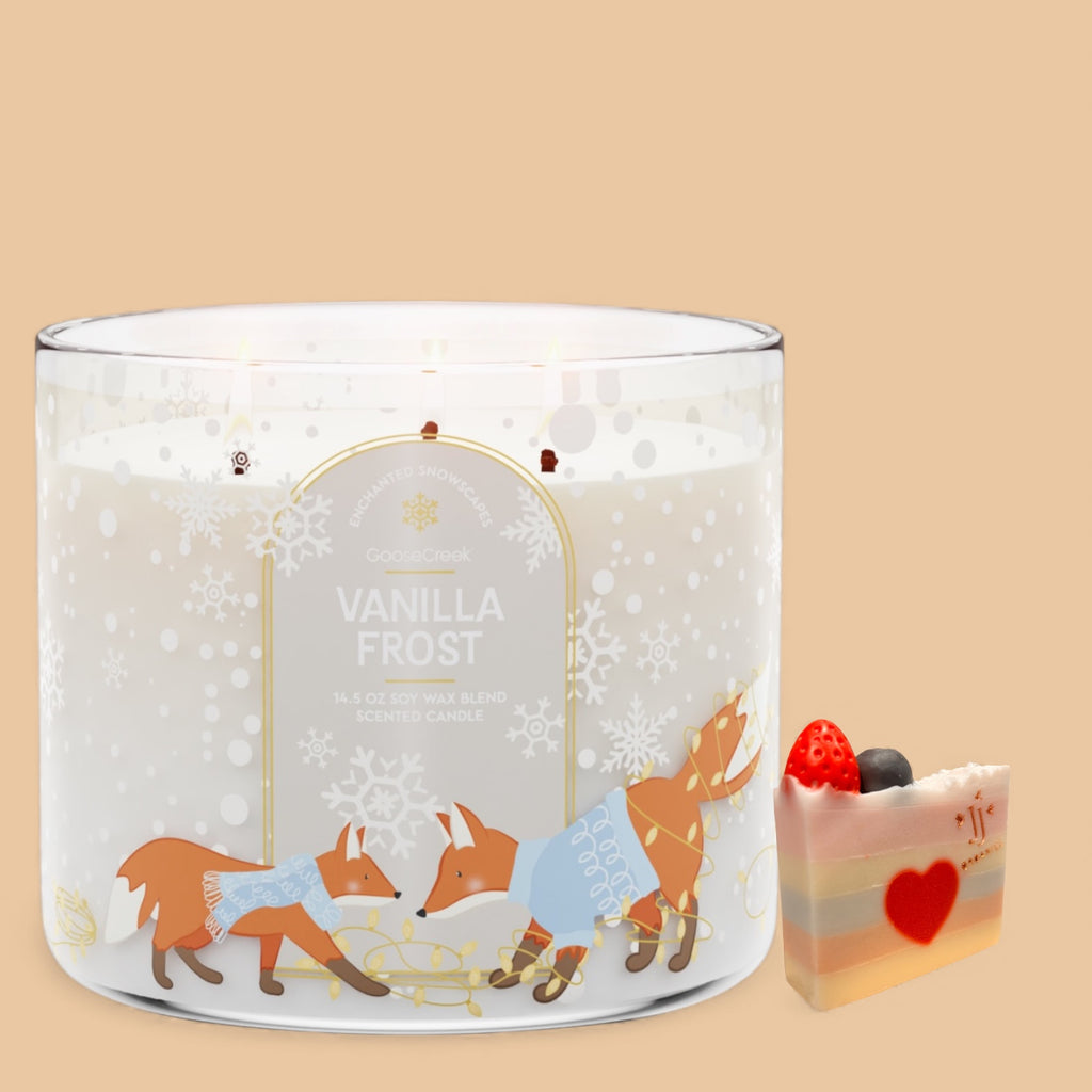 Vanilla Forest Candle 14.5 oz + Artisanal shortcake soap (Love from the Heart design)
