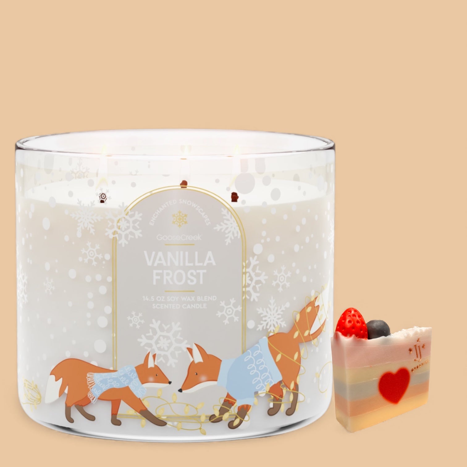 Vanilla Forest Candle 14.5 oz + Artisanal shortcake soap (Love from the Heart design)