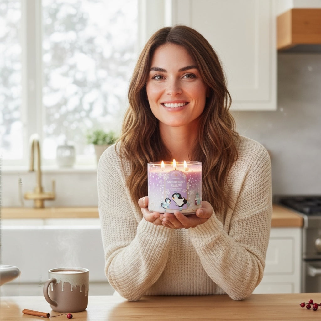 Snowberry Bellini (Echanted Snowscapes) Candle 14.5 soy wax +Artisanal Shortcake soap (Love from the heart design)