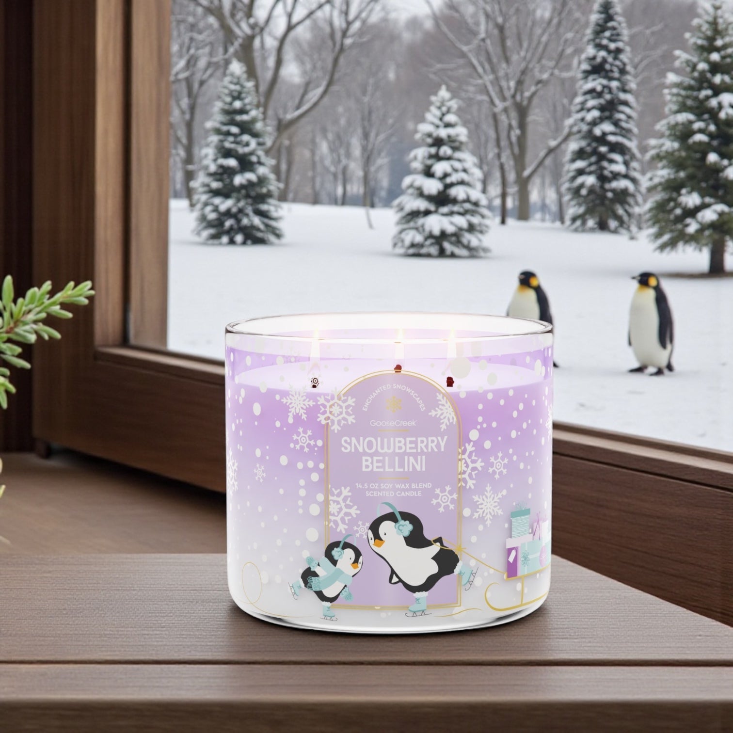 Snowberry Bellini (Echanted Snowscapes) Candle 14.5 soy wax +Artisanal Shortcake soap (Love from the heart design)