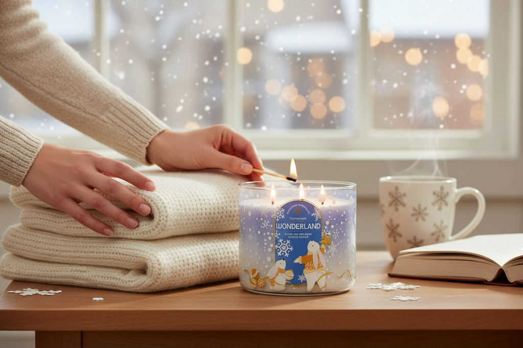 Wonderland (Enchanted snowscapes) candle 14.5 oz + Artisanal shortcake soap ( love from the heart)