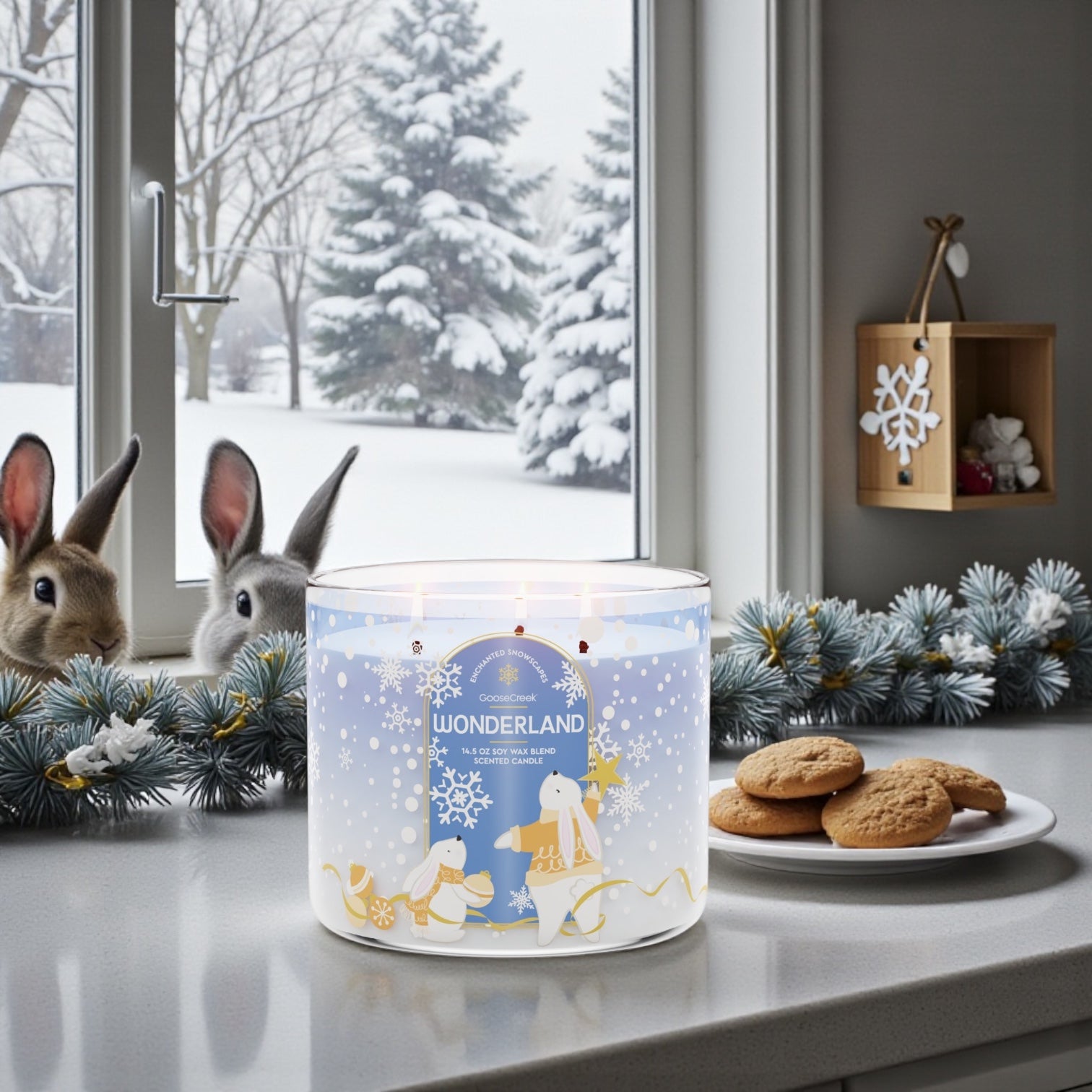 Wonderland (Enchanted snowscapes) candle 14.5 oz + Artisanal shortcake soap ( love from the heart)