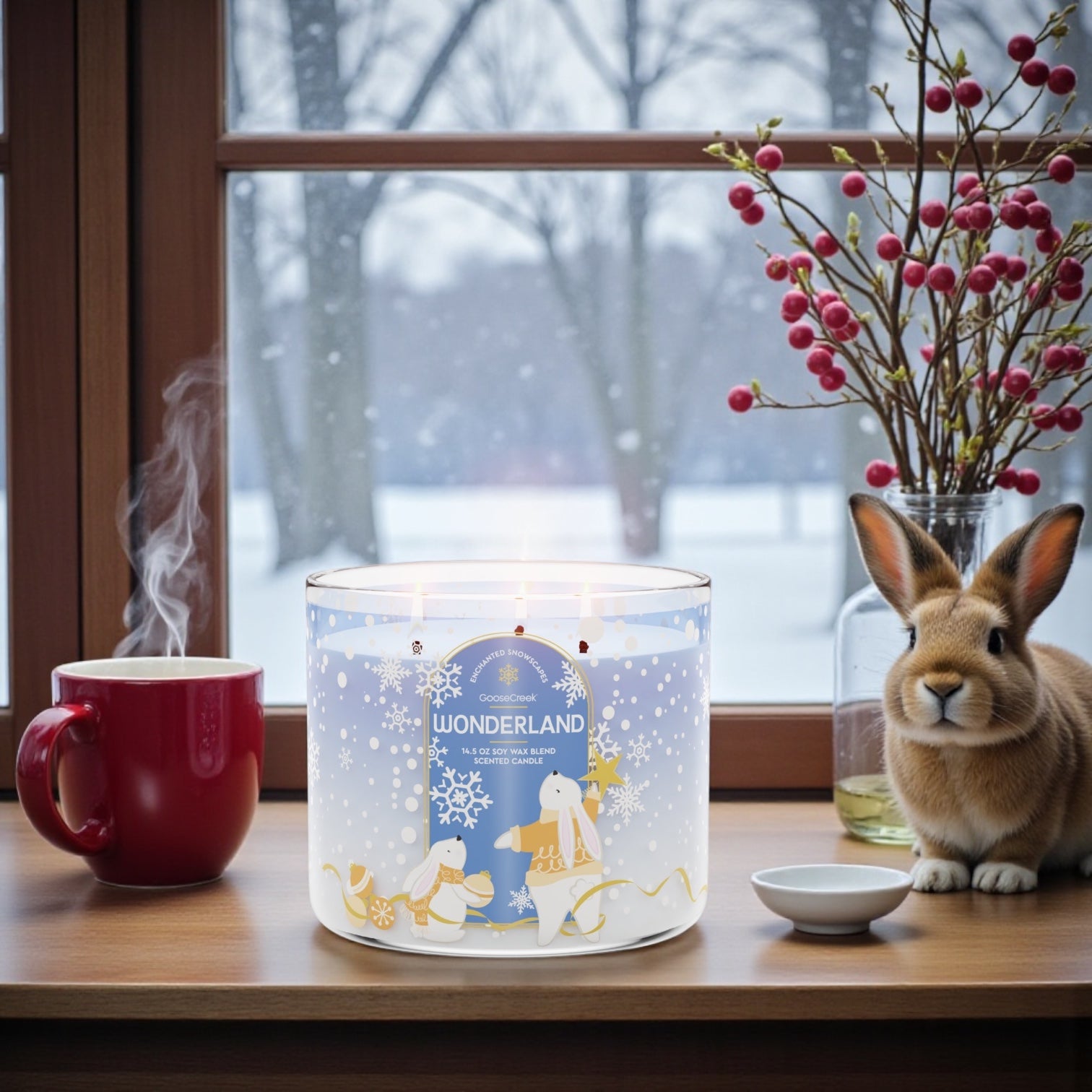 Wonderland (Enchanted snowscapes) candle 14.5 oz + Artisanal shortcake soap ( love from the heart)
