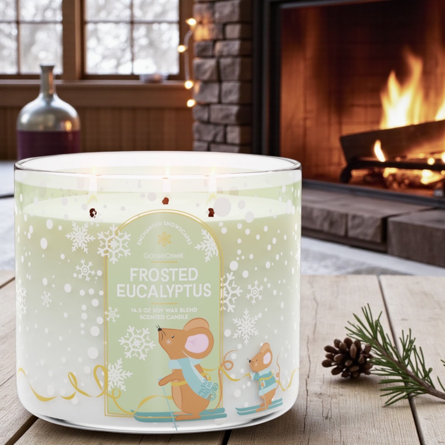 Frosted Eucalyptus Candle 14.5 oz + Artisanal Shortcake soap (love from the Heart design)