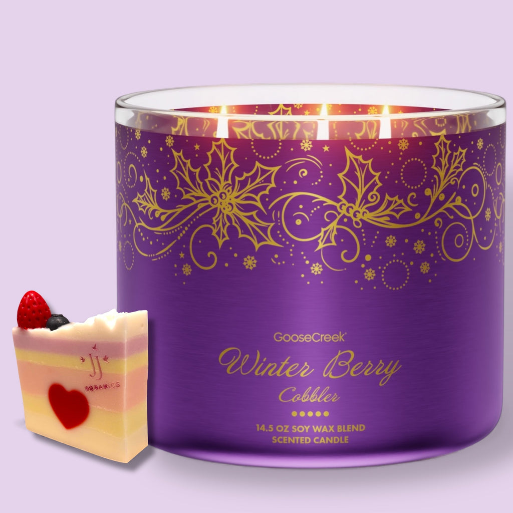Winter Berry Cobler Candle 14.5 oz + Artisanal shortcake soap (Love from the heart design)