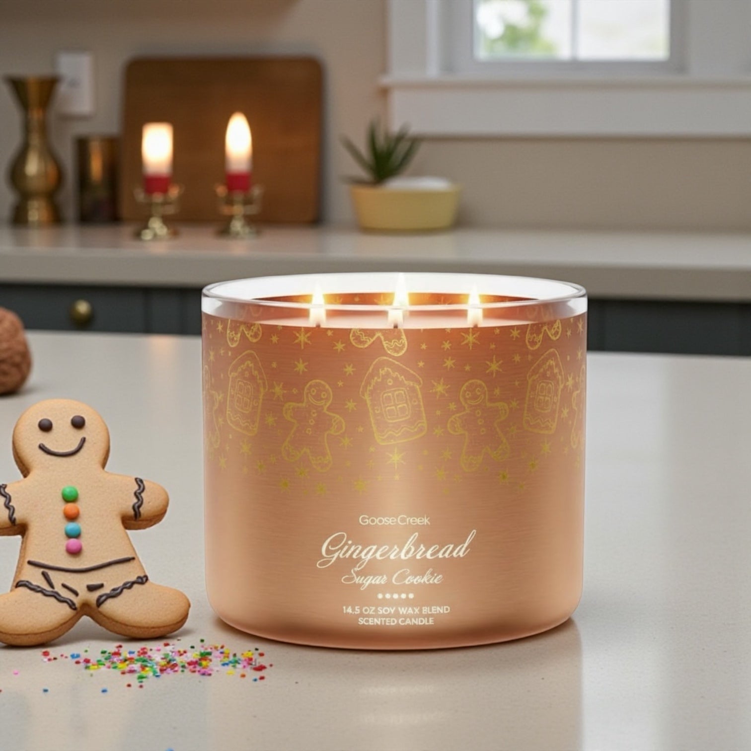 Gingerbread Sugar Cookie Candle 14.5 oz + Artisanal Shortcake Soap (Love from the Heart design)