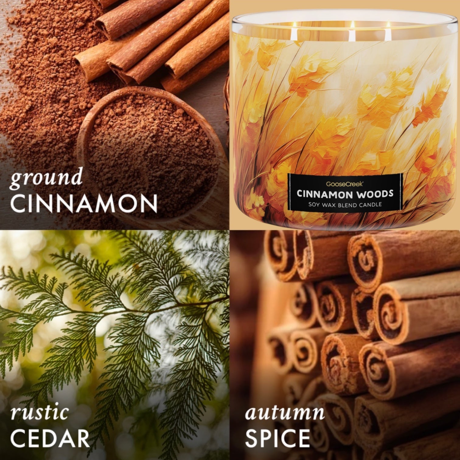 Cinnamon Woods Candle 14.5oz + Artisanal shortcake soap (love from the heart design)