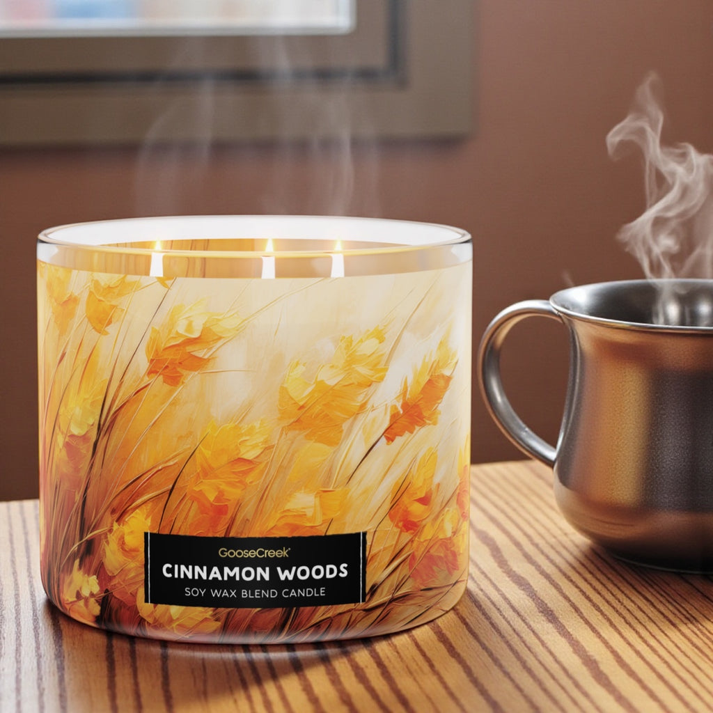 Cinnamon Woods Candle 14.5oz + Artisanal shortcake soap (love from the heart design)