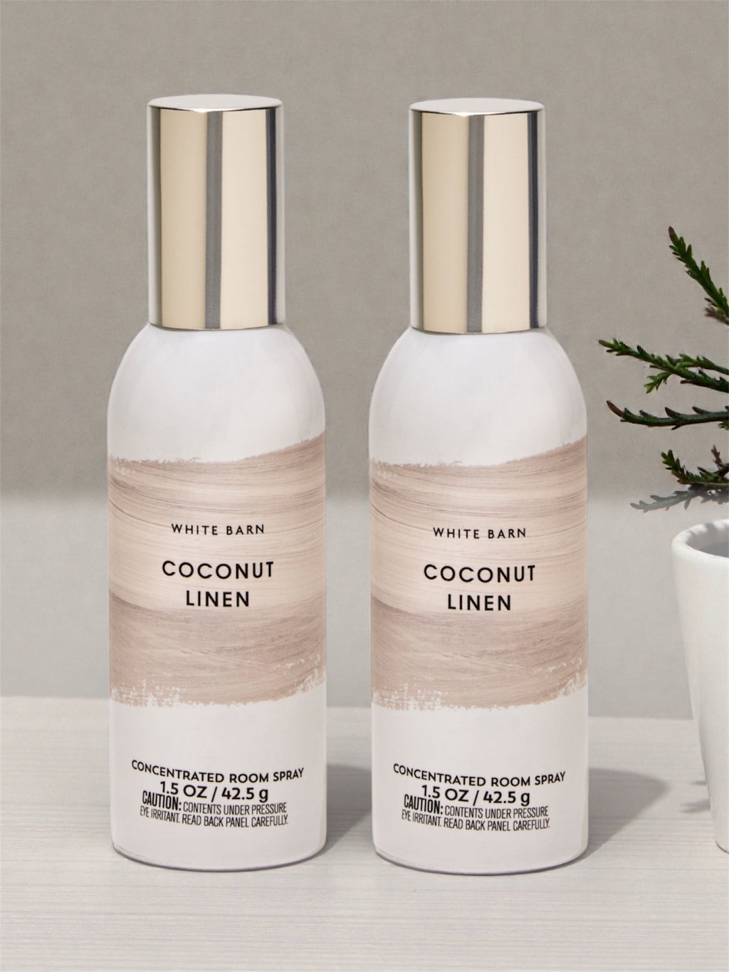 White &Barn Coconut Linen Concentrated Room Spray, 1.5 oz / 42.5g, Set of 2