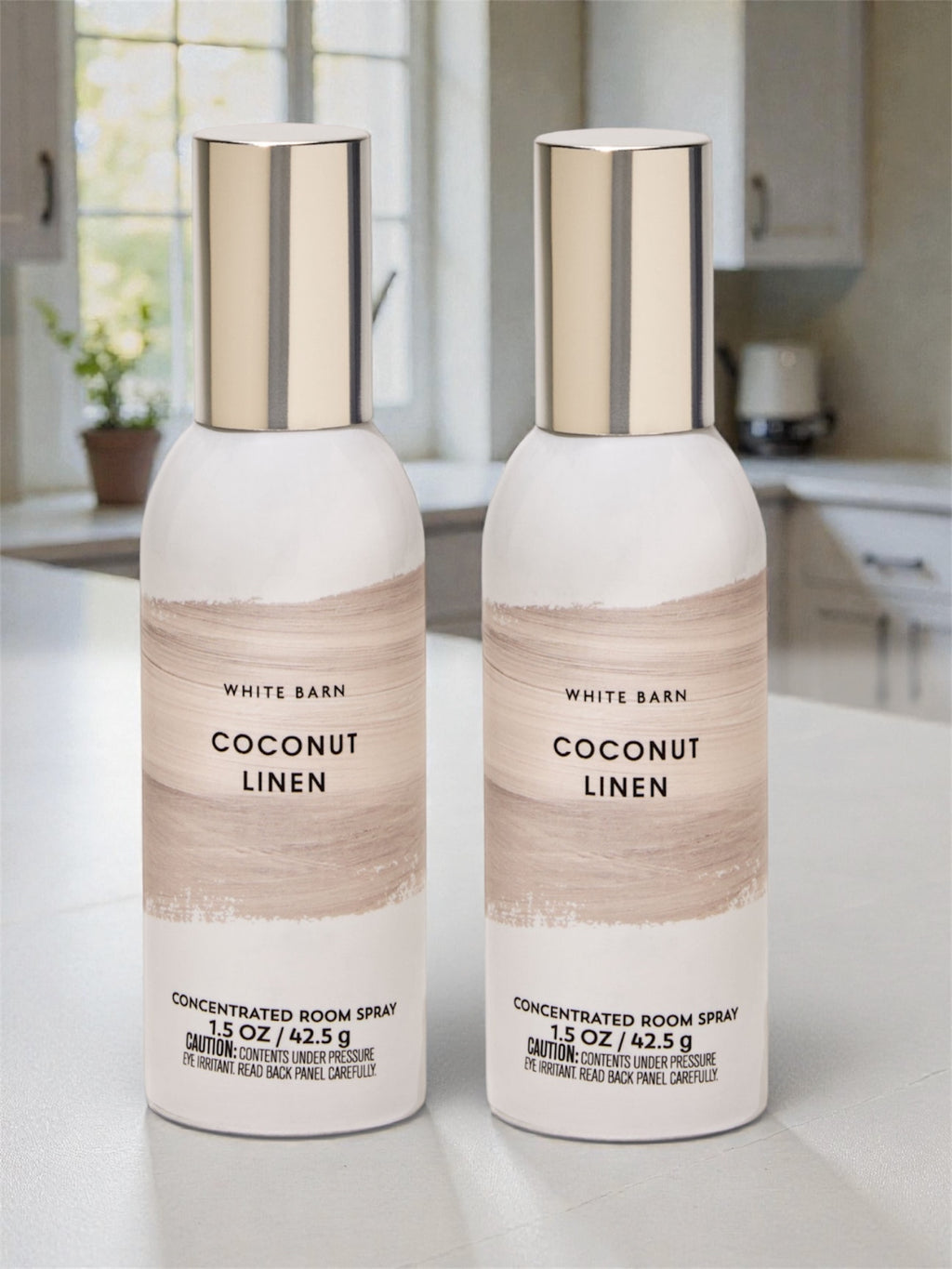 White &Barn Coconut Linen Concentrated Room Spray, 1.5 oz / 42.5g, Set of 2