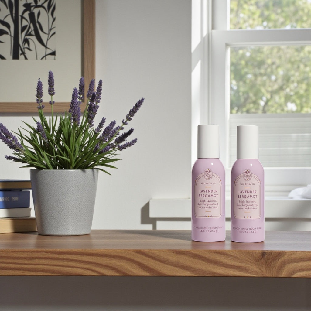 White &Barn Lavender Bergamot Concentrated Room Spray, Bright Lavender, Bold Bergamot Zest, Warm Tonka Bean, 1.5 OZ, 42.5g