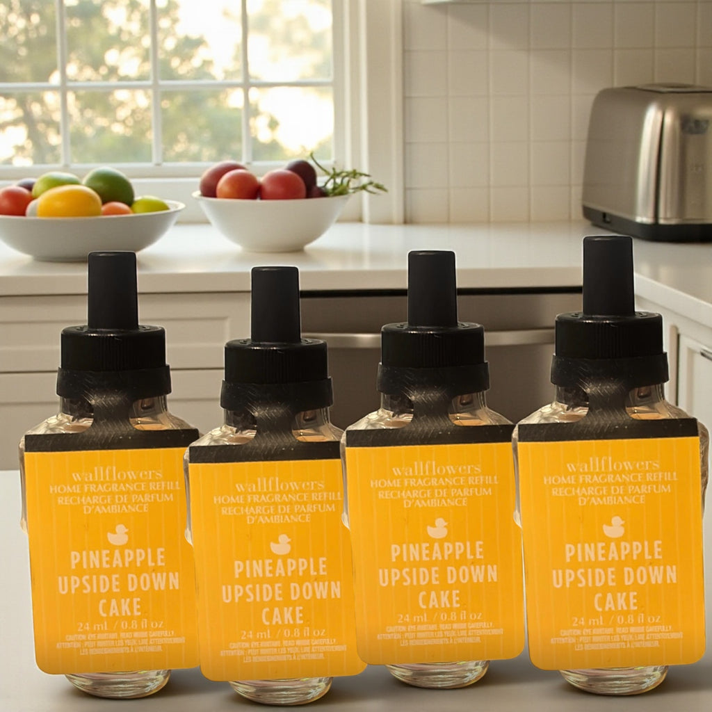 Wallflowers Pineapple Upside Down Cake Home Fragrance Refill, 24ml/0.8fl oz, 4-Pack