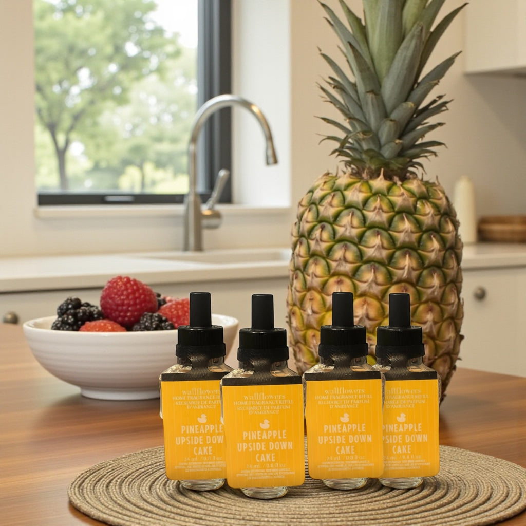 Wallflowers Pineapple Upside Down Cake Home Fragrance Refill, 24ml/0.8fl oz, 4-Pack