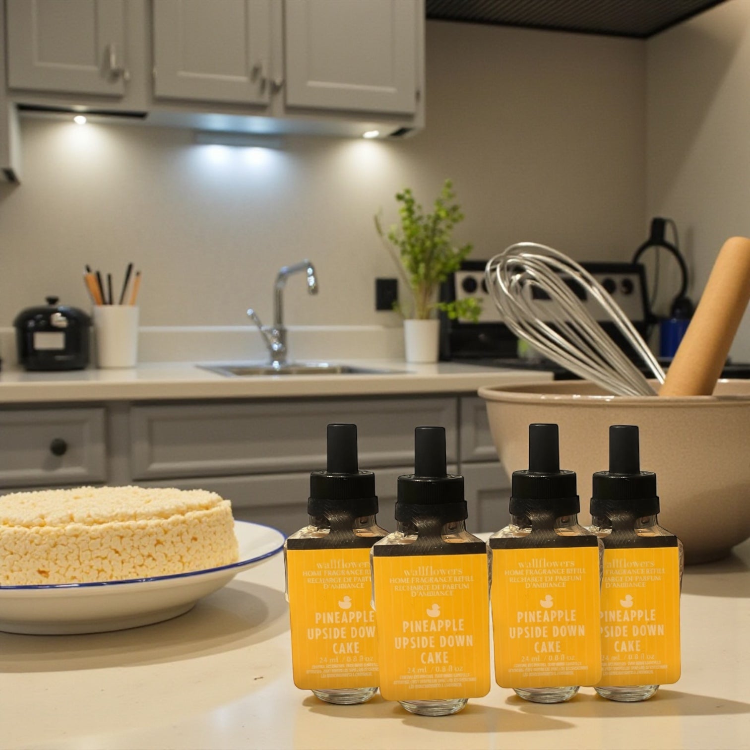 Wallflowers Pineapple Upside Down Cake Home Fragrance Refill, 24ml/0.8fl oz, 4-Pack