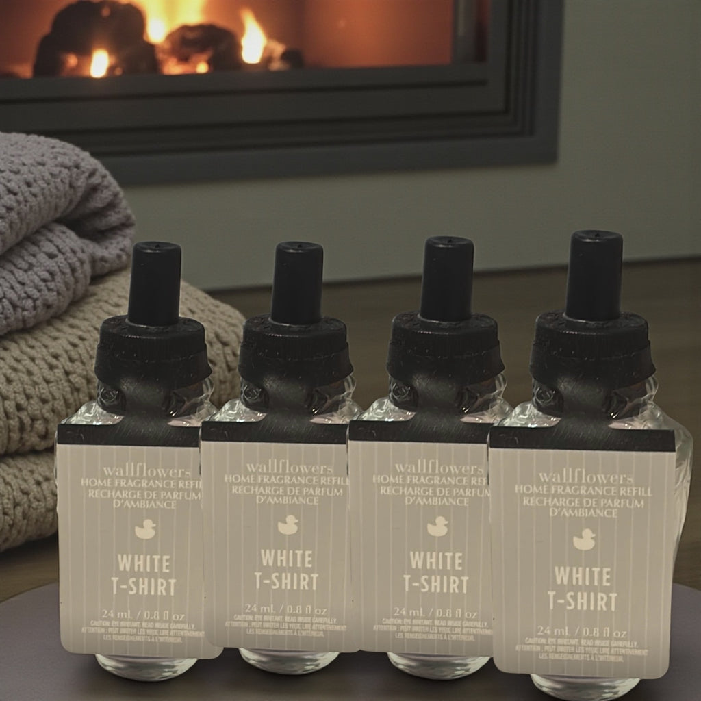 Wallflowers White T-Shirt Home Fragrance Refill, 24ml/0.8fl oz, 4-Pack