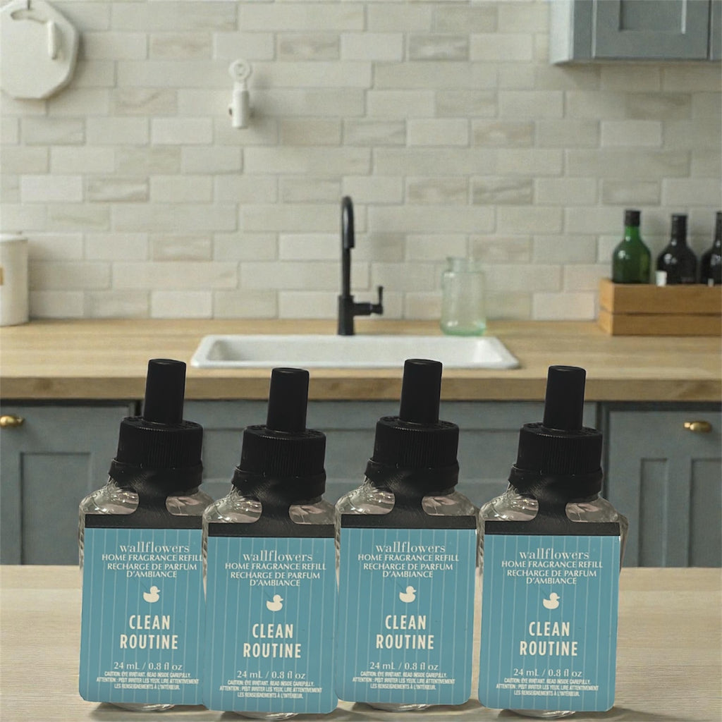 Wallflowers Clean Routine Home Fragrance Refill, 24 ml, 0.8 fl oz, Pack of 4