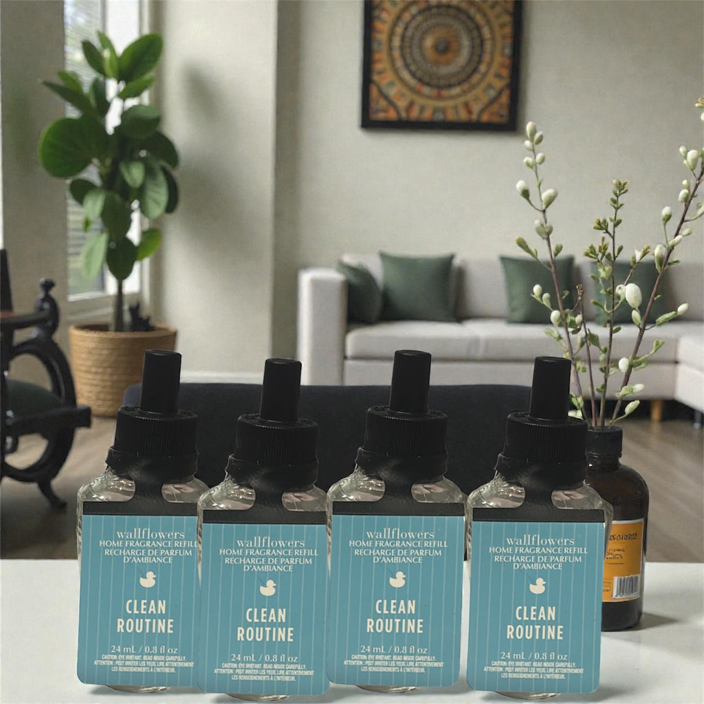 Wallflowers Clean Routine Home Fragrance Refill, 24 ml, 0.8 fl oz, Pack of 4