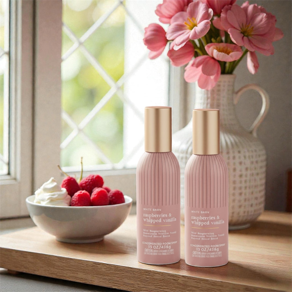 White& Barn Raspberries & Whipped Vanilla Concentrated Room Spray, Pink, 1.5 OZ/42g, 2-Pack