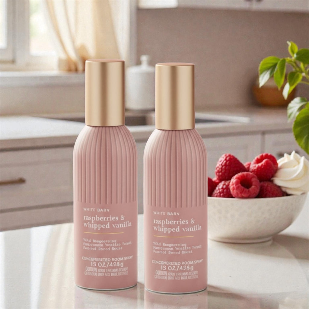 White& Barn Raspberries & Whipped Vanilla Concentrated Room Spray, Pink, 1.5 OZ/42g, 2-Pack