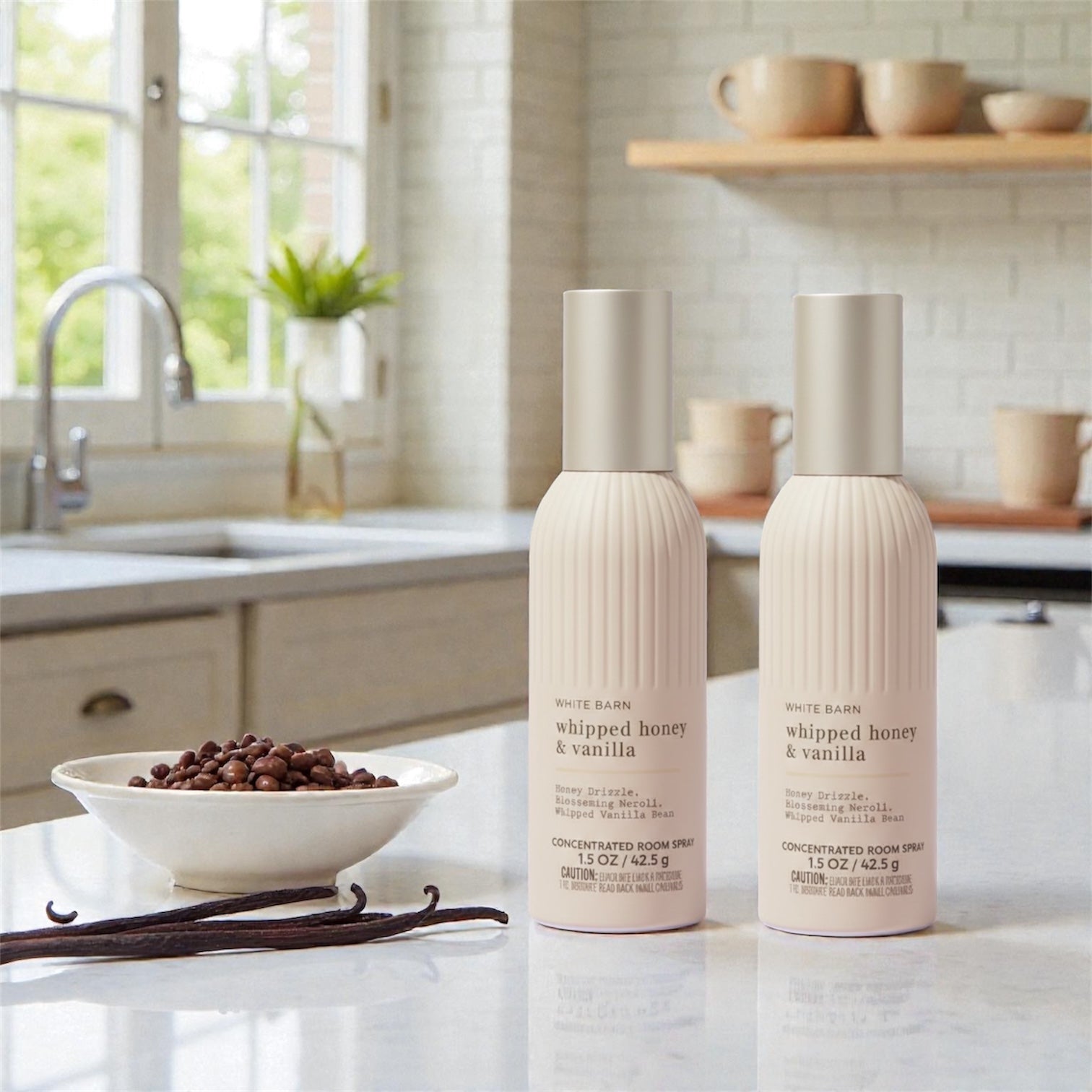 WHITE &BARN Whipped Honey & Vanilla Concentrated Room Spray, 1.5 OZ/42.5g, 2-Pack, Honey Drizzle Blossoming Neroli