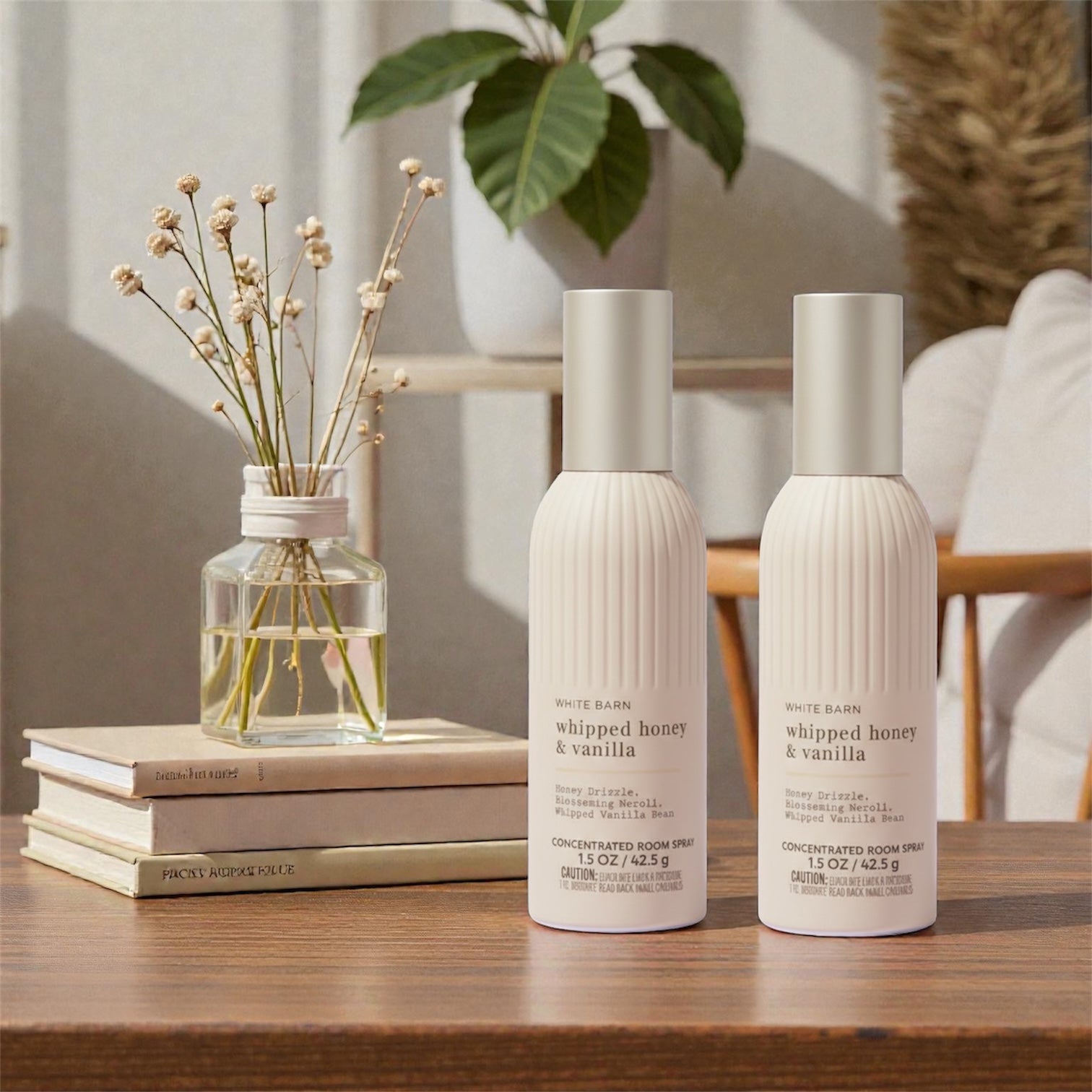 WHITE &BARN Whipped Honey & Vanilla Concentrated Room Spray, 1.5 OZ/42.5g, 2-Pack, Honey Drizzle Blossoming Neroli