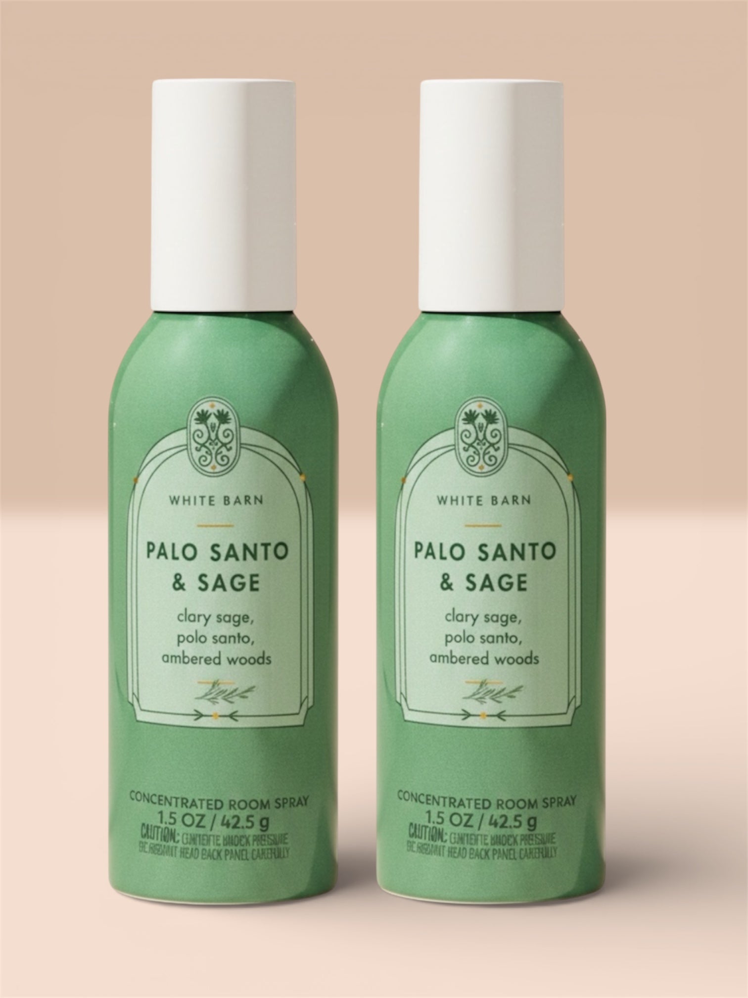 White &Barn Palo Santo & Sage Concentrated Room Spray, Clary Sage, Ambered Woods, 1.5 oz, 2-Pack