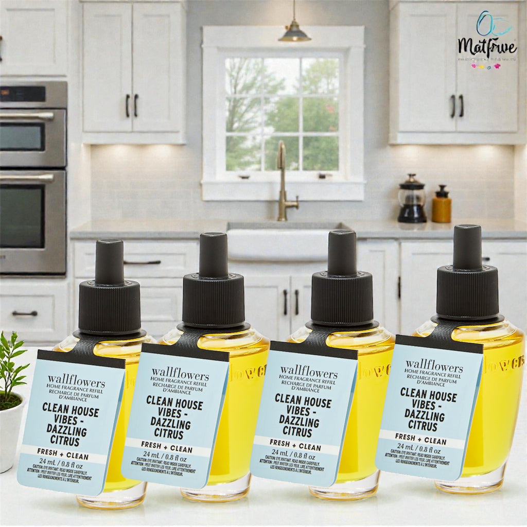 Wallflowers Home Fragrance Refill, Clean House  V- Dazzling Citrus, Fresh + Clean, 24 mL / 0.8 fl oz