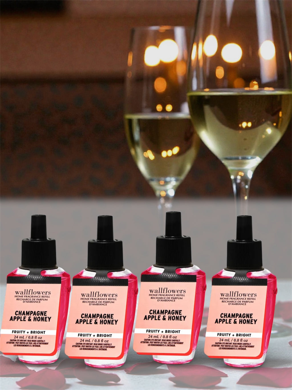 Wallflowers Champagne Apple & Honey Home Fragrance Refill, Fruity + Bright, 24 mL / 0.8 fl oz