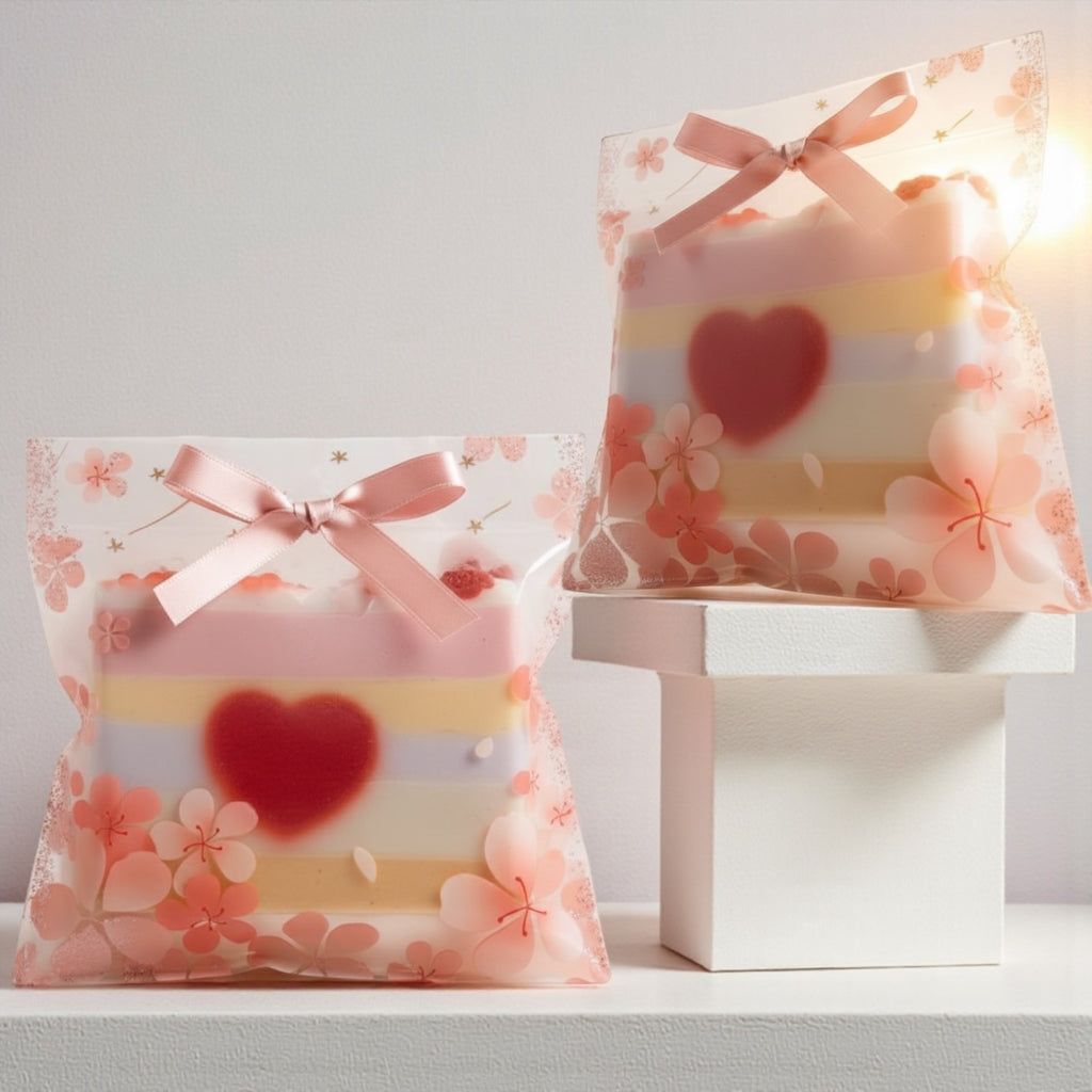 Goat milk artisanal soap Love from the heart set of 3