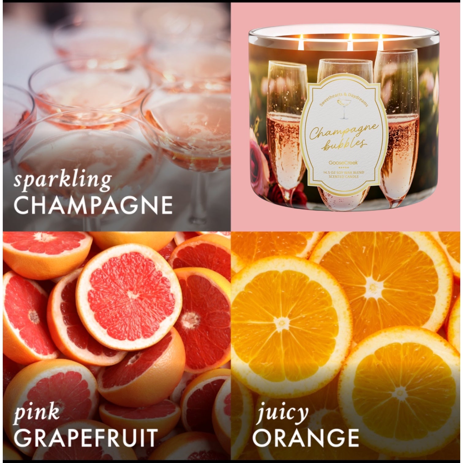 Candle 14.5 oz Champagne Bubbles & Love from the Heart artisanal goat milk soap